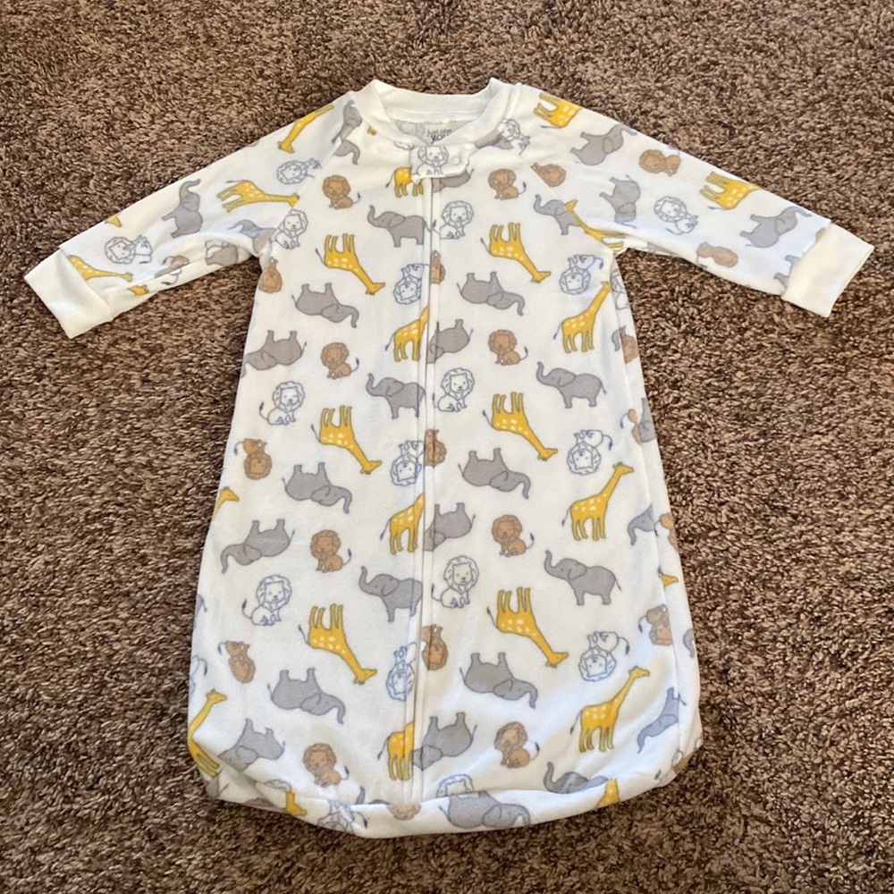 Just One You - White Fleece Safari Animal Sleep Sack - Size 0-9 Months